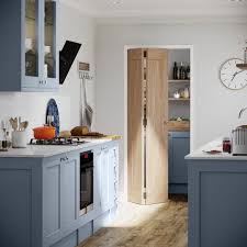 Fairford Blue Howdens Oak Bifold Doors Free Kitchen Design Online Kitchen Design
