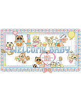 A selection of designs to cross stitch for a new baby.includes baby birth announcement samplers, mini baby motifs, alphabets for creating name plaques in cross stitch and more. Kooler Design Studio