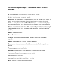 (se refiere al propio hecho de la. Significado De Todas Las Palabras Del Himno Nacional Mexicano Completo El Significado Del Himno Nacional Mexicano