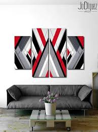 Abstract Wall Painting Ideas Black And White Original Geometric Painting Red Black Grey And White Grey Abstract Art Living Room Canvas Geometric Painting