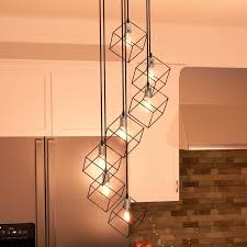 Uql2916 Modern Chandelier 9 75 H X 18 75 W Natural Black Finish Pad