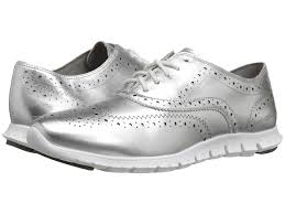 Black And White Wingtip Shoes Womens Cole Haan Zerogrand Wing Oxford Argento Metallic Women S Shoes Modesens Women Oxford Shoes Oxford Platform Shoes Wingtip Oxford Shoes