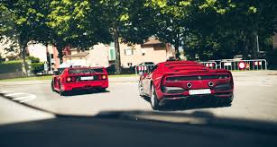 The sp38 pays homage to the likes of the ferrari 308 and the ferrari f40 with subtle styling cues and will be publicly showcased for the first time at the villa d'este concourse d'elegance at lake. A Rosso Rendezvous With The Ferrari Sp38 Deborah And F40 In Lugano Classic Driver Magazine