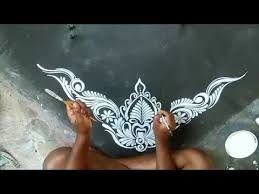 Easy Corner Alpona Designs How To Draw Kolam Rangoli Muggulu Puja Alpana Art And Designs Youtube Alpona Design Rangoli Border Designs Easy Rangoli Designs