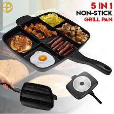 A great way to save space and time. Kimjosh 5in1 Magic Fryer Pan Non Stick Divided Grill Lazada Ph
