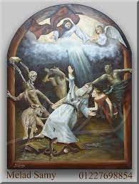 حروب الشياطين أنبا أنطونيوس painting art orthodoxy