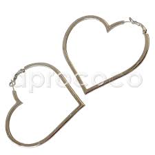 Aprococo Impressive Large Chanel Heart Hoops Hoop Earrings With Cc Engravings