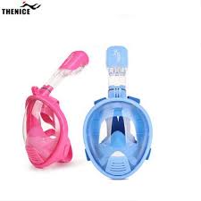 Kids Full Face Snorkeling Diving Mask Anti Fog Child Swim Snorkel Mask Children Scuba Mergulho Maske Study Swimming Equipments Snorkeling Safety Mask Dive Mask