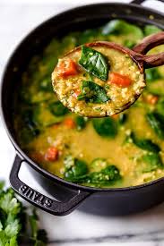 Golden Red Lentil Soup With Spinach Skinnytaste Recipe Red Lentil Soup Vegetarian Recipes Red Lentil