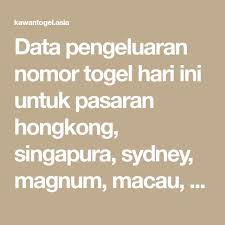 Data Pengeluaran Togel Hari Ini