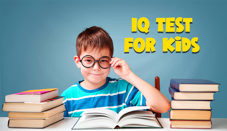 Children solving IQ test puzzles
