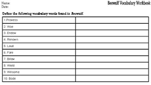 Beowulf Vocabulary Workbook By A Novel Concept Tpt