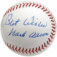 Hank aaron autograph on a 1991 upper deck heroes (#24). Authentic Hank Aaron Autographed Signed Autograph