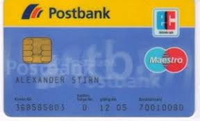 Bank Card Postbank Postbank Germany Federal Republic Col De Ms 0010 01