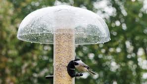 No protection against squirrels, no cover from rain or snow, not designed for pole mounting. Weather Guard Wild Birds Unlimited Wild Birds Unlimited