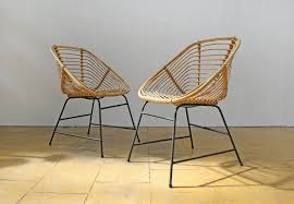 Pair Of Vintage Wicker Woven Cane Chairs By Dirk Van Vintage Wicker Chair Cane Chair