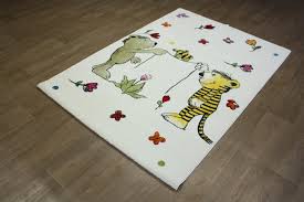 Kinderteppich von janosch mit tiger und bär inkl. Janosch Kinderteppich Blumenregen Creme 100x160cm Oeko Tex Standard 100