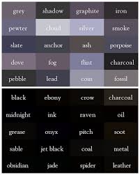 Here are the different color shades of black. Shades Of Gray Color Names Novocom Top