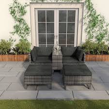 The convenience of smart design allows you to create a sofa in a shape and size that's just right for any party or outdoor movie night. Grey Modular 2 Seater Rattan Sofa Footstools And Table Set Como Buyitdirect Ie