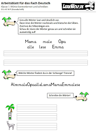 Die übungen werden erst nach und nach freigeschaltet. Ubungen Deutsch Klasse 1 Kostenlos Zum Download Lernwolf De