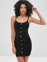 Zaful Ribbed Buttoned Bodycon Dress Black Macaw Blue Green White Ad Bodycon Dress Buttoned Zaful Ribbed A Black Bodycon Dress Fashion Mini Dress