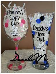 You will find everything from funny personalized baby shower favors like personalized baby. Custom Personalized Baby Shower Gift For The New Mom And Dad 1 Mommys Sippy Cup 20oz Wine Glass 1 Da Cute Baby Shower Gifts Baby Shower Gifts Diy Baby Stuff