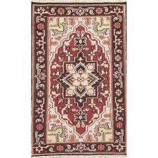 Shop Traditional Heriz Indian Carpet Oriental Hand Knotted Wool Area Rug 5 2 X 3 0 5 2 X 3 0 On Sale Overstock 29340945