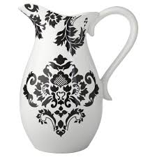 Black And White Pitcher Damask Pitcher Black White Black And White Dishes Damask Black And White