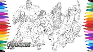 Avengers coloring pages for kids. The Avengers Coloring Pages Coloring Painting Avengers Iron Man Captain America Thor Hulk Youtube