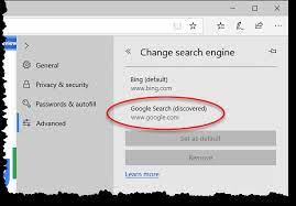 Here's how to change the default search engine for edge: How To Change The Default Search Engine In Microsoft Edge New Old Ask Leo