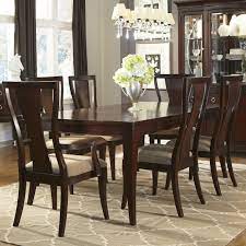 Laurel Heights Flared Leg Dining Table With Splat Back Arm Chairs And Side Chairs By Legacy Classic Dining Room Style Dining Room Furniture Dining Table Legs
