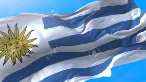 It has a field of nine equal horizontal stripes alternating white and. Uruguay Flag Waving In Wind Realistic Uruguayan Background Uruguay Stock Photo Picture And Royalty Free Image Image 146889204