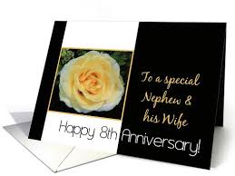 Birthday Wishes For My Nephew S Wife 8th Wedding Anniversary Card For Nephew Wife Yellow Rose Card Wedding Anniversary Cards 30th Wedding Anniversary Card Anniversary Cards For Wife