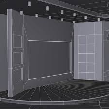 European Virtual Set News Studio 3d Model In 2020 News Studio 3d Model Studio