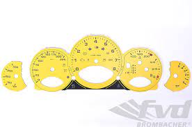 Motorsport, restaurationen, tuning und ersatzteile für porsche. Fvd Brombacher Instrument Face Set 997 2 Turbo Racing Yellow Pdk Mph With Logo