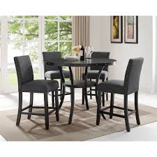 Channel pub charm in your kitchen or dining room with this east west furniture jackson pedestal round counter height dining table. Crown Mark Wallace Five Piece Chair Pub Table Set Royal Furniture Pub Table And Stool Sets