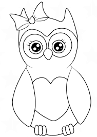 coloriage hibou avec noeud style dessin anime coloriages a imprimer gratuits aiguille et fil