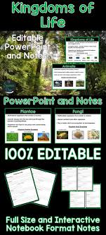 Kingdoms Of Life Powerpoint And Notes Life Science Activities Life Middle School Science Teacher