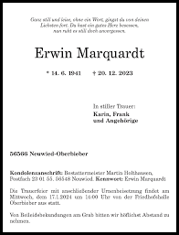 Traueranzeigen von Erwin Marquardt