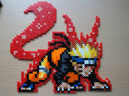 Naruto Kyuubi Hama Sprite By Rinoaff10 Plantillas Hama Beads Hama Beads Cuadros Hama Beads