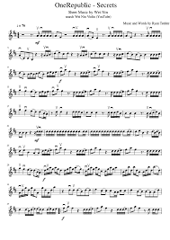 Wei Nin Violin Studio Éå¯§å°æç´å·¥ä½å®¤ Onerepublic Secrets Violin Cover Sheet Music For Free