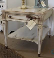 Vintage Mersman End Table With One Drawer And Bottom Shelf For Storage Painted In General Finishes Furniture Makeover Painted End Tables Refinishing Furniture