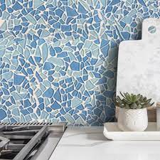 We have thousands of tiles and blends to choose from. Jeffrey Court Seaglass Pebble Blue 11 875 In X 11 875 In Glossy Glass Mosaic Tile 0 979 Sq Ft Each 95709 The Home Depot Blue Glass Tile Sea Glass Tile Sea Glass Mosaic