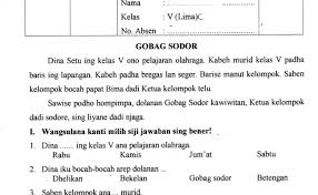 Silahkan anda baca ulasan ini sampai habis karena dibawah juga ada sedikit contoh soal ukg tk 2019 dan kunci jawaban. Soal Latihan Basa Jawa Kelas 5 Materi Panyandra Jawabanku Id