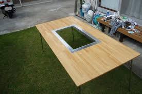 バーベキューテーブル自作4選 100均グッズでもできる camp hack キャンプハック バーベキュー テーブル 庭 テーブル アウトドア テーブル 自作