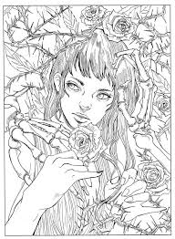 Skeleton Roses By Jowielimart Deviantart Com On Deviantart Animal Coloring Pages Fairy Coloring Pages Cute Coloring Pages