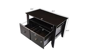 The desk has a wide retractable shelf behind a drop down door. Multi Function Lateral File Cabinet Coffee Table Tv Stand Retro Furni W 2 Drawer Groupon