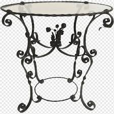 A wrought iron coffee table most often has a base fashioned from the metal with a glass tabletop. Coffee Tables Wrought Iron Garden Table Glass Angle Furniture Png Pngwing