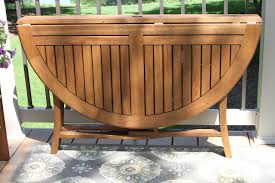 Amazon Com Outdoor Interiors Round Folding Table 48 Inch Brown Patio Lawn Garden Round Folding Table Deck Table Wooden Garden Table