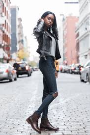 Keep it cool and casual this season with our edit of the best chelsea boots for women who want style that's everyday chic. Duchess Brown Womens Casual Outfits Black Chelsea Boots Outfit Leather Jacket Outfits